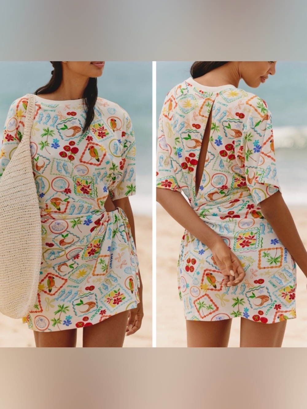 Anthropologie Celandine Cutout T-Shirt Mini Dress